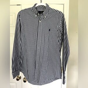 Ralph Lauren navy/white gingham button-down shirt, men’s sz M